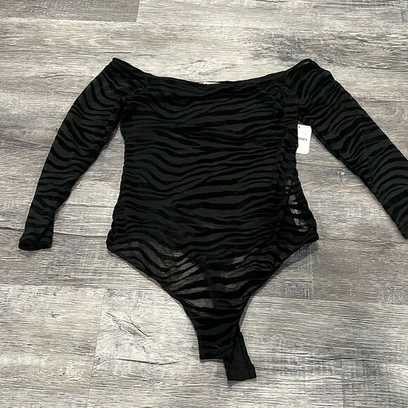 Free People NET Zebra Black Mesh bodysuit - xs ($68) - Picture 7 of 12